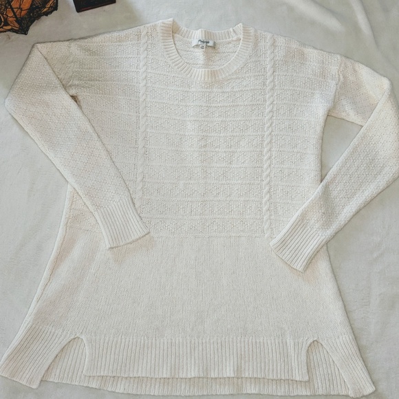 Madewell Texture Play Pullover Sweater Ivory XS - Picture 3 of 7